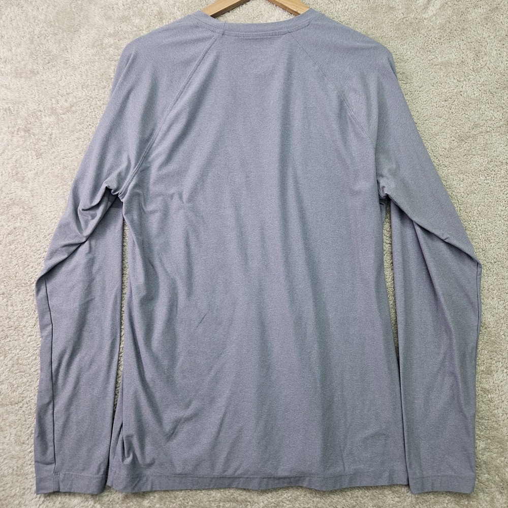 Rhone Reign Long Sleeve Tee Mens Medium Gray Performance Shirt UPF 50 Stretch - Picture 2 of 10